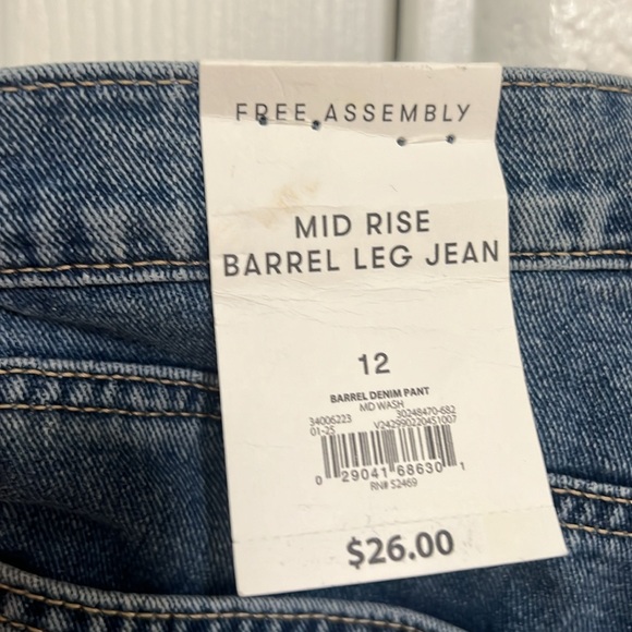 NWT Free Assembly Jeans SZ 12 - Picture 6 of 9